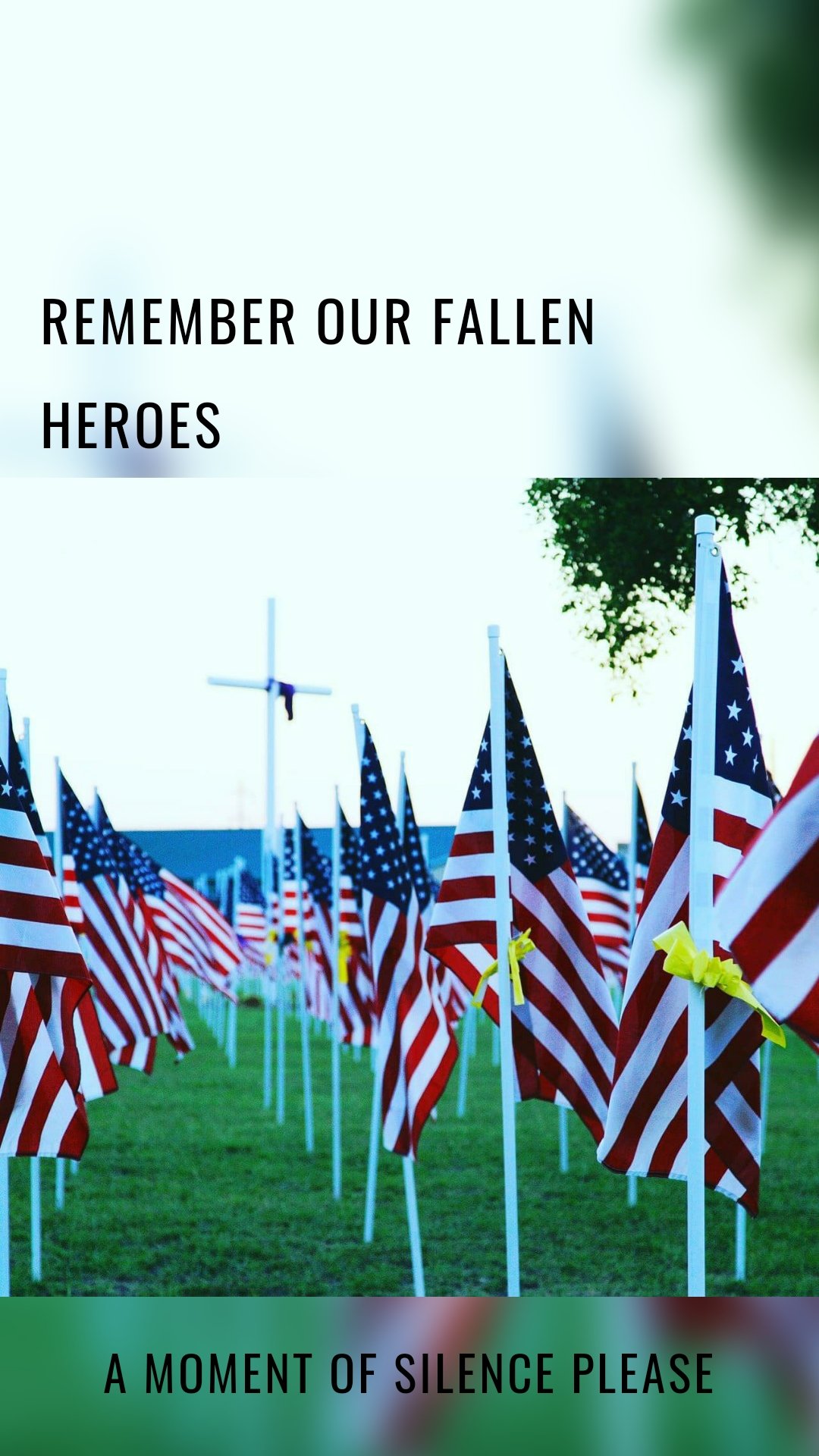 Remember our fallen heroes A moment of silence please